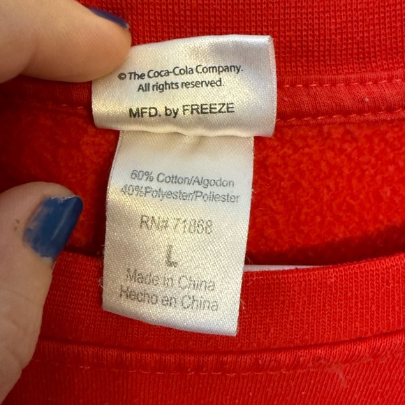 Coca-Cola Red Crewneck Sweatshirt – Size L – Classic Logo - Picture 3 of 6